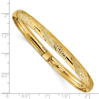 14k Twisted Diamond-cut Flexible Bangle-DB697