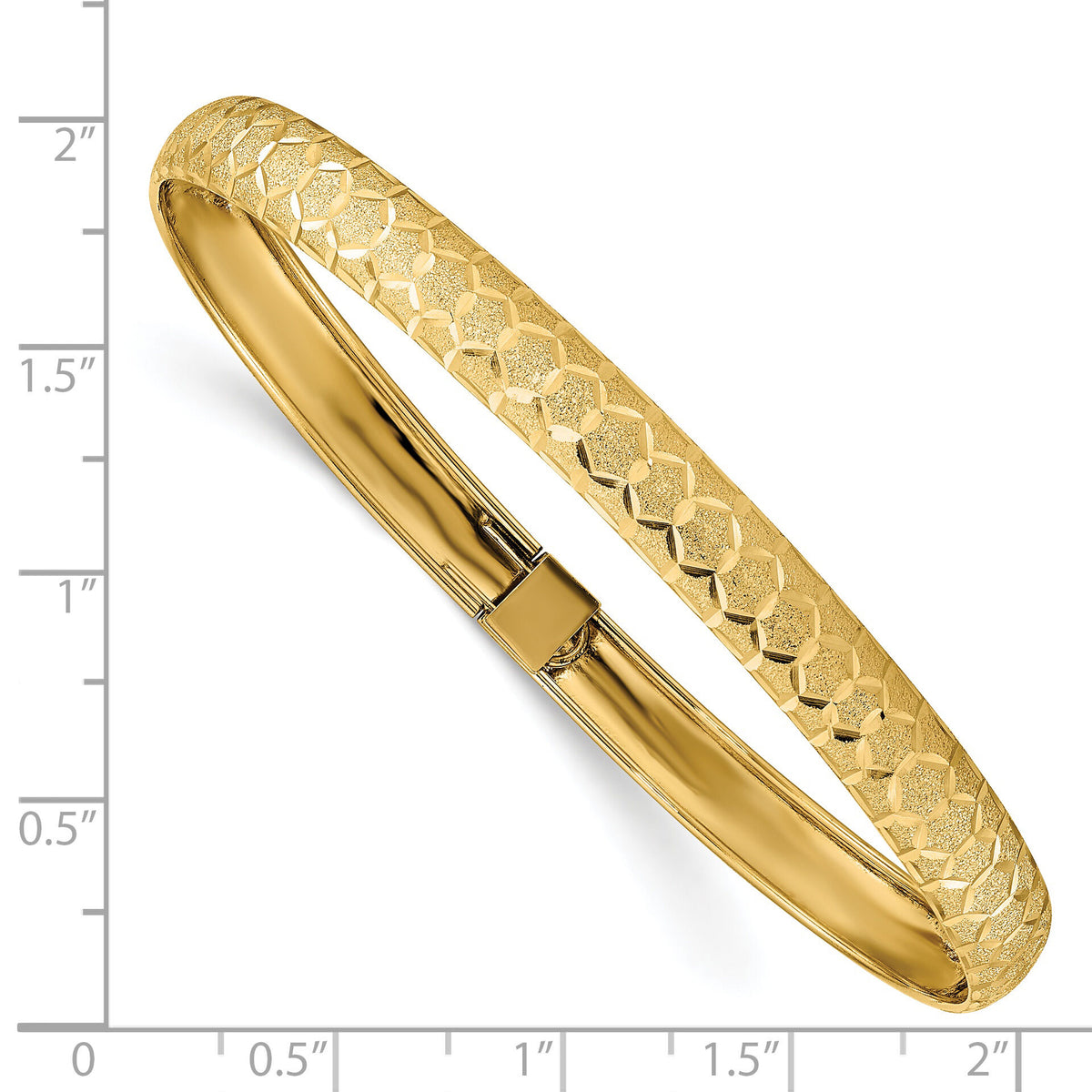 14k Hexagonal Design Diamond-cut Flexible Bangle-DB699