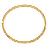 14k Textured Diamond-cut Twisted Hinged Bangle-DB702
