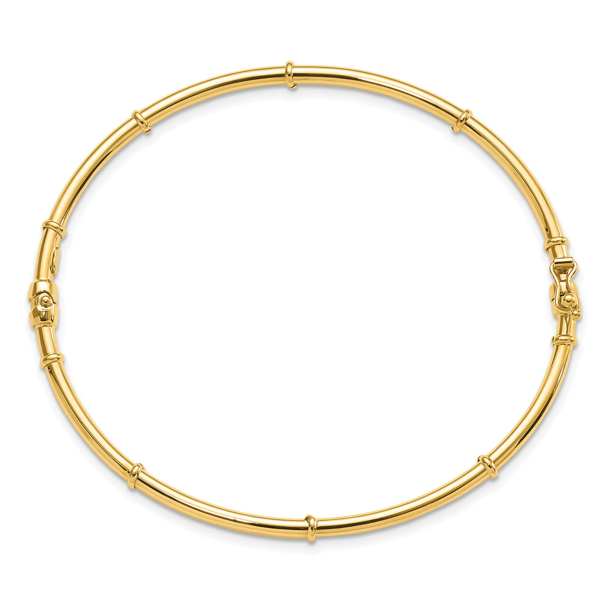 14K Polished Fancy Hinged Bangle-DB706