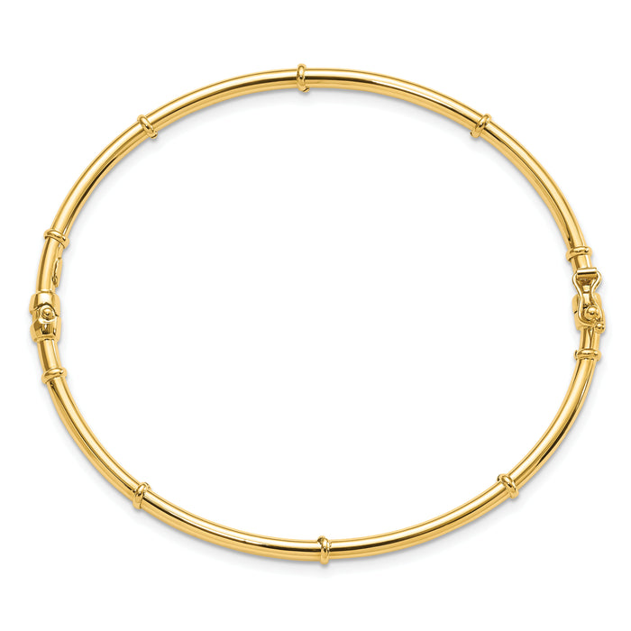 14K Polished Fancy Hinged Bangle-DB706