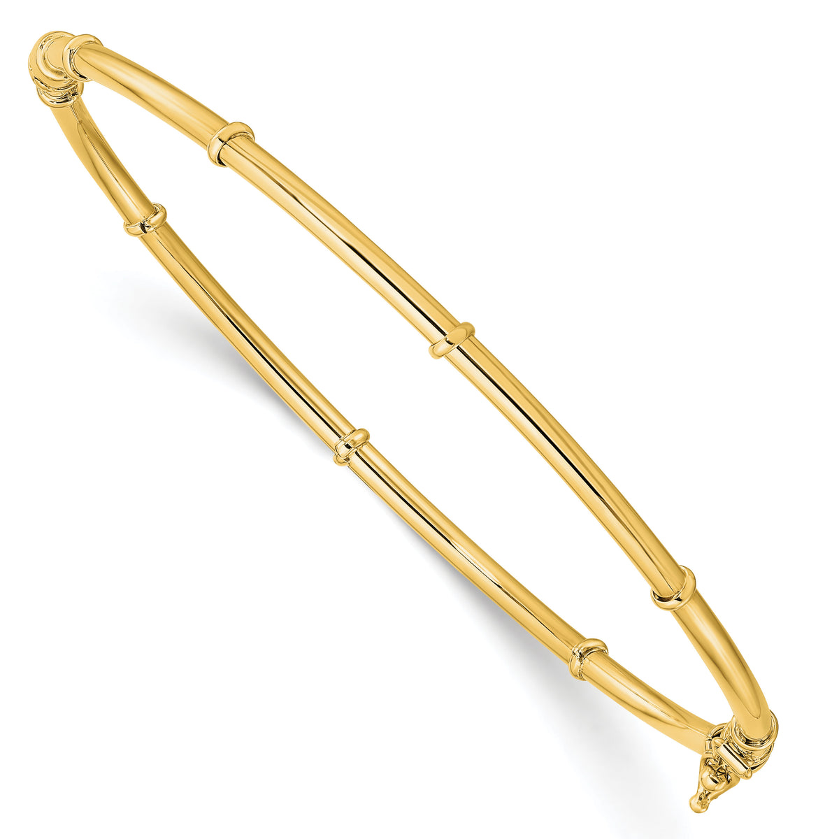 14K Polished Fancy Hinged Bangle-DB706
