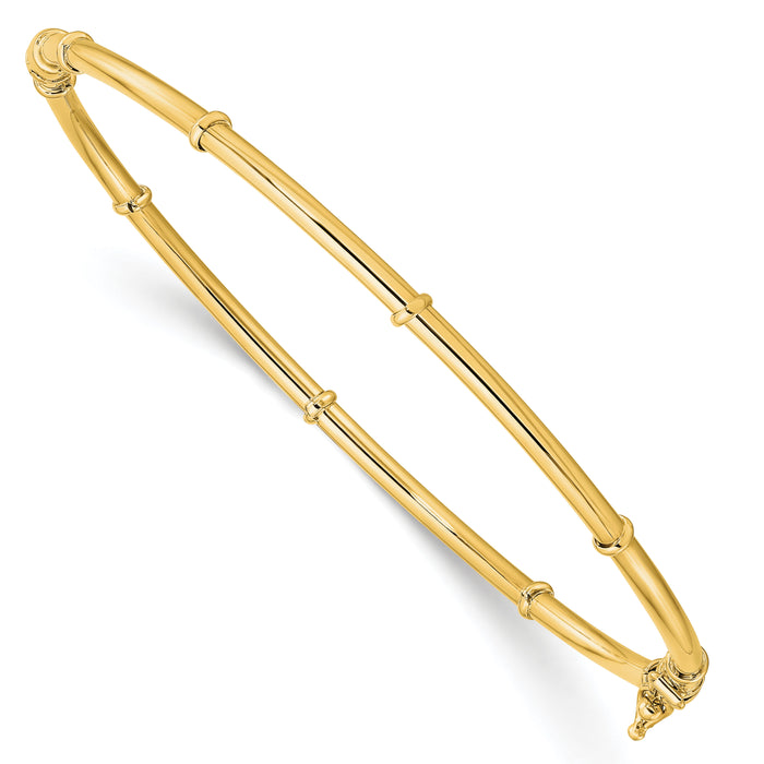 14K Polished Fancy Hinged Bangle-DB706