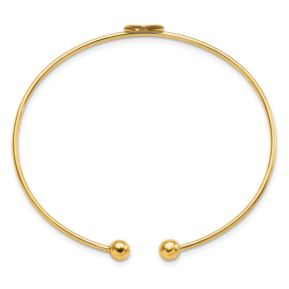 14K Polished Heart Flexible Bangle-DB712