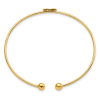 14K Polished Heart Flexible Bangle-DB712