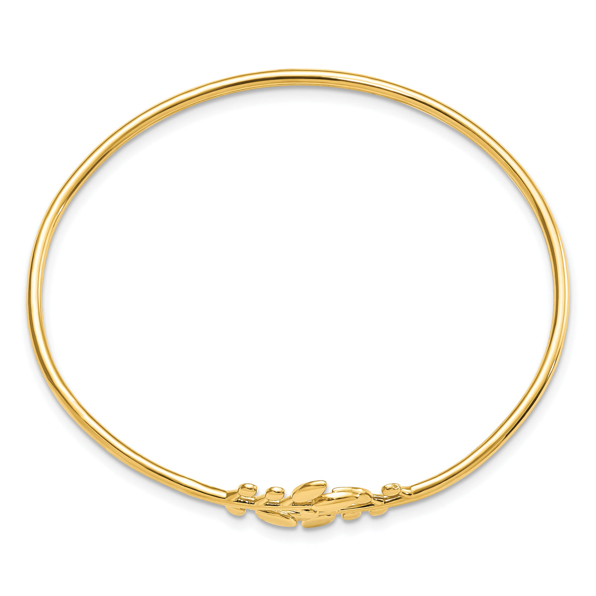 14K Polished Leaves Flexible Bangle-DB713