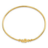 14K Polished Leaves Flexible Bangle-DB713