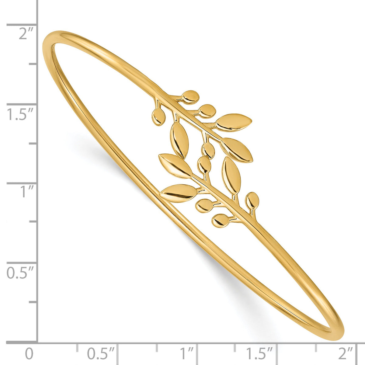 14K Polished Leaves Flexible Bangle-DB713