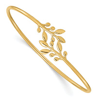 14K Polished Leaves Flexible Bangle-DB713