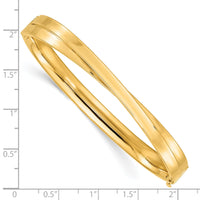 14ky 4/16 Polished Bypass Hinged Bangle-DB714