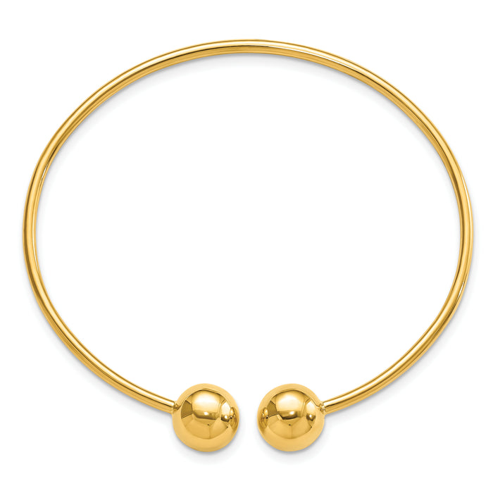 14K Polished Flexible Bangle-DB717