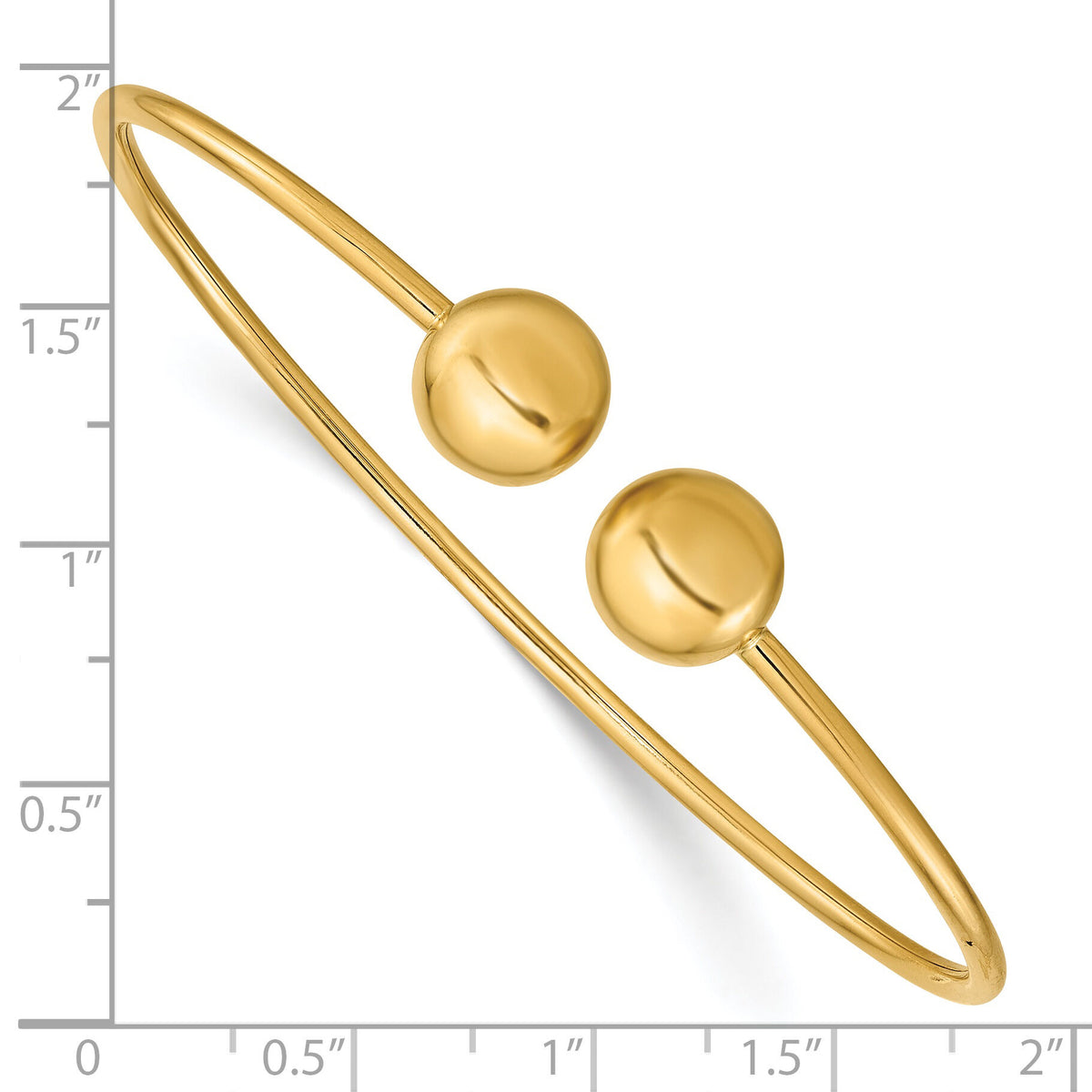 14K Polished Flexible Bangle-DB717