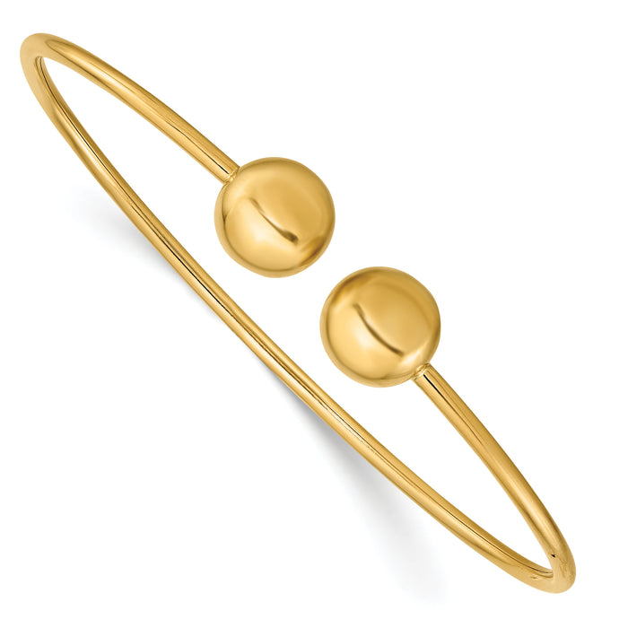 14K Polished Flexible Bangle-DB717