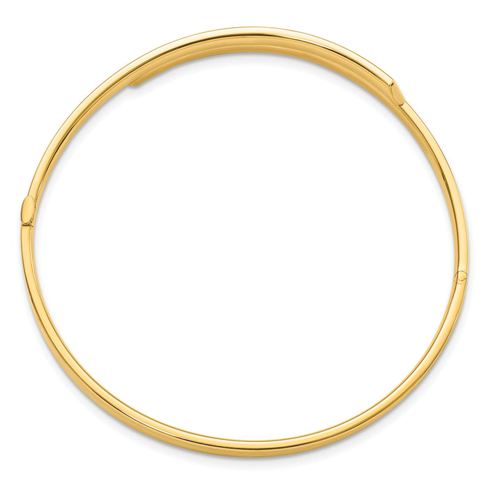 14ky 2/16 Polished Overlap Hinged Bangle-DB718