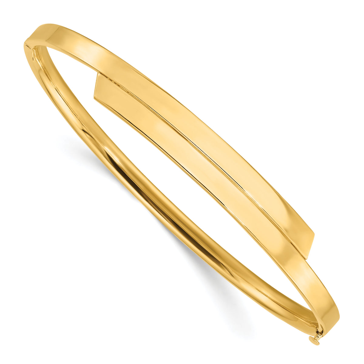 14ky 2/16 Polished Overlap Hinged Bangle-DB718