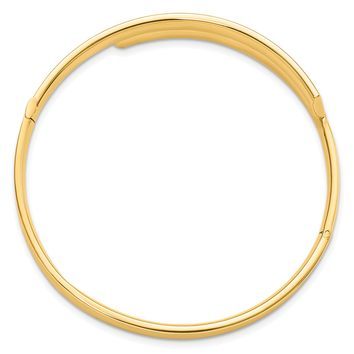 14ky 3/16 Polished Overlap Hinged Bangle-DB721