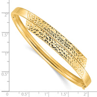 14ky 3/16 Polished & Diamond-cut Overlap Hinged Bangle-DB722