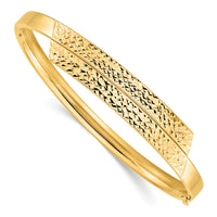 14ky 3/16 Polished & Diamond-cut Overlap Hinged Bangle-DB722
