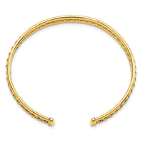 14K Polished & Textured Cuff Bangle-DB724