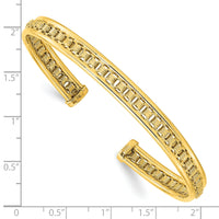 14K Polished & Textured Cuff Bangle-DB724