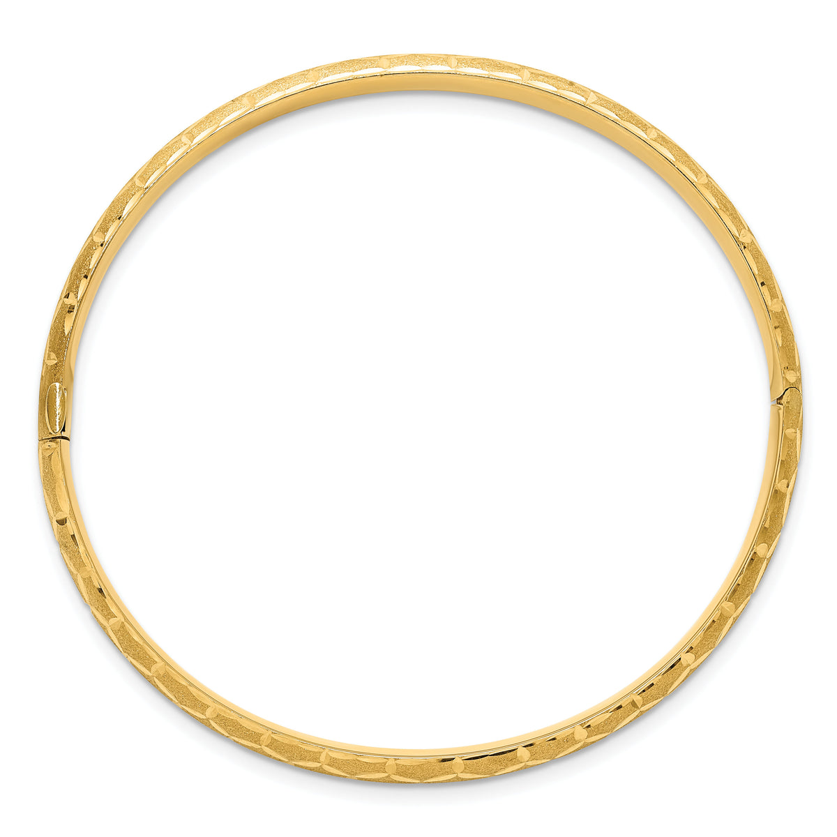 14k Satin D/C 6.20mm Hinged Bangle-DB725