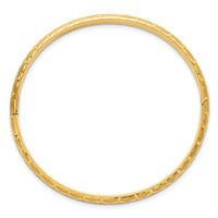 14k Satin D/C 6.20mm Hinged Bangle-DB725
