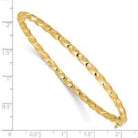 14K Gold Twisted 3.20mm Hinged Bangle-DB727