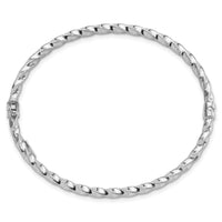 14K White Gold Twisted 3.20mm Hinged Bangle-DB727W