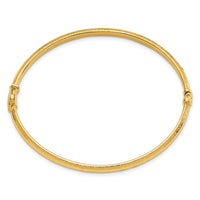 14K Diamond-cut and Laser-cut Fancy Hinged Bangle Bracelet-DB731