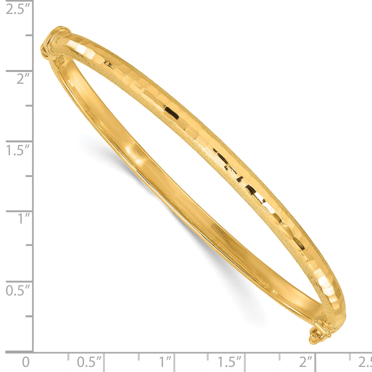 14K Diamond-cut and Laser-cut Fancy Hinged Bangle Bracelet-DB731