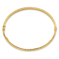14K Diamond Cut 4mm Hinged Bangle-DB733