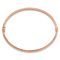 14K Rose Gold Diamond Cut 4mm Hinged Bangle-DB733R
