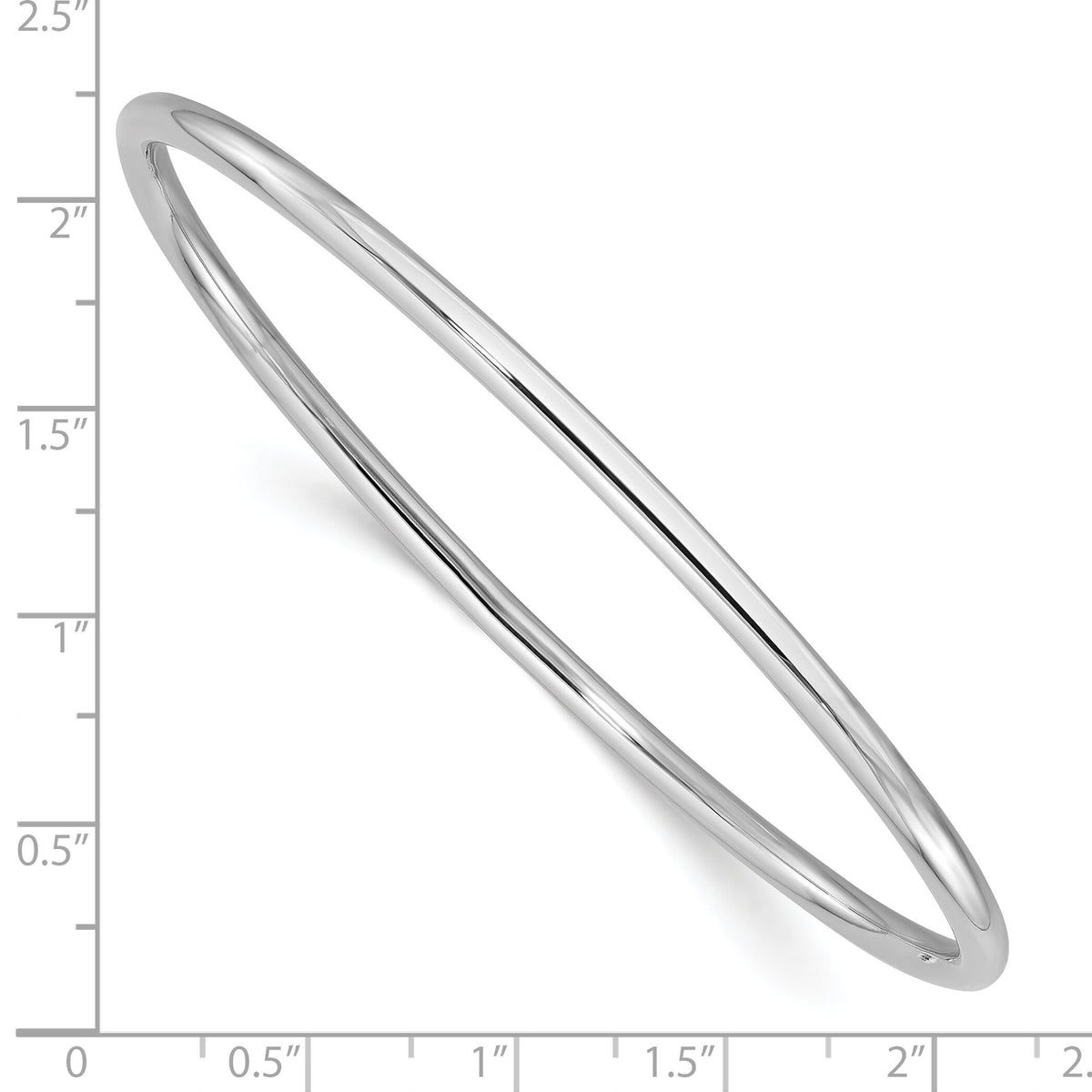 14k White Gold 3.00mm Polished Slip On Bangle-DB735W