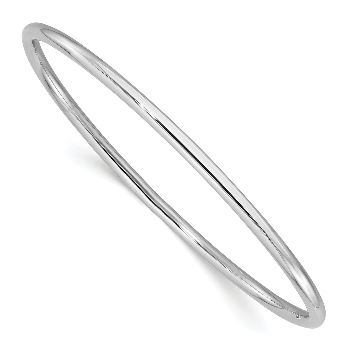 14k White Gold 3.00mm Polished Slip On Bangle-DB735W