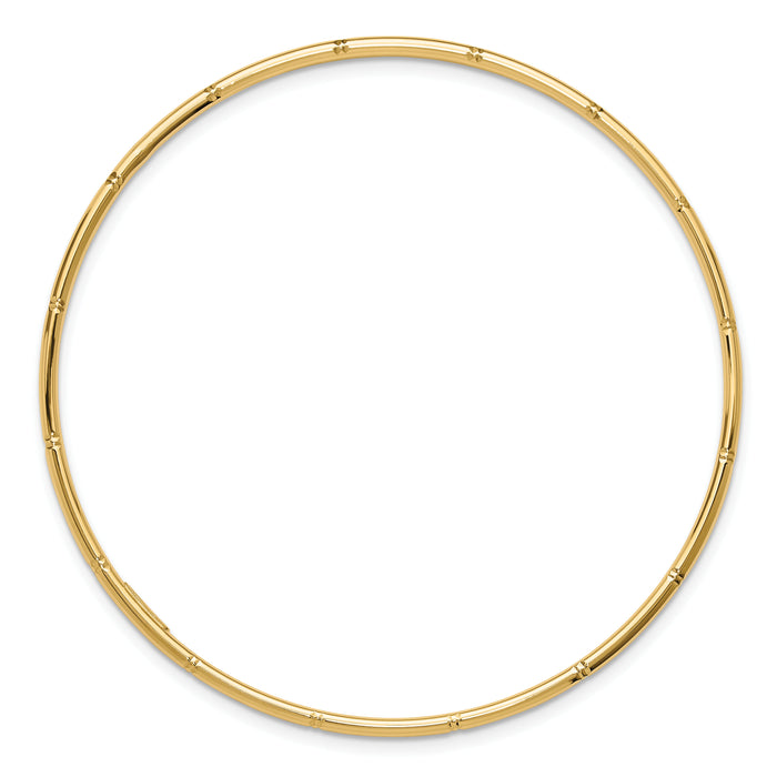 14k 2.00mm D/C Polished Slip On Bangle-DB736