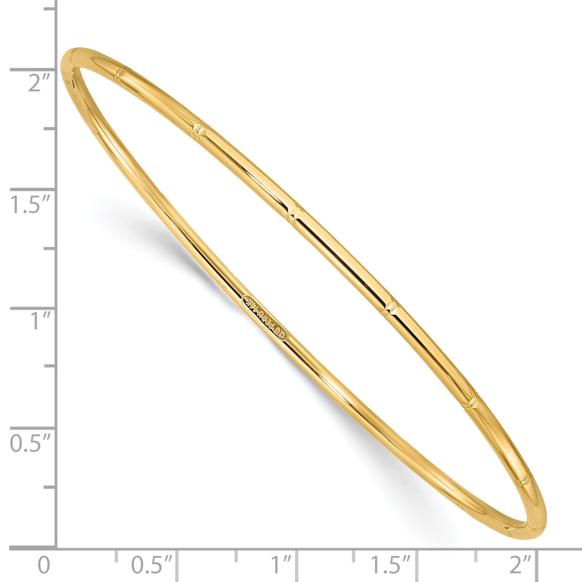 14k 2.00mm D/C Polished Slip On Bangle-DB736