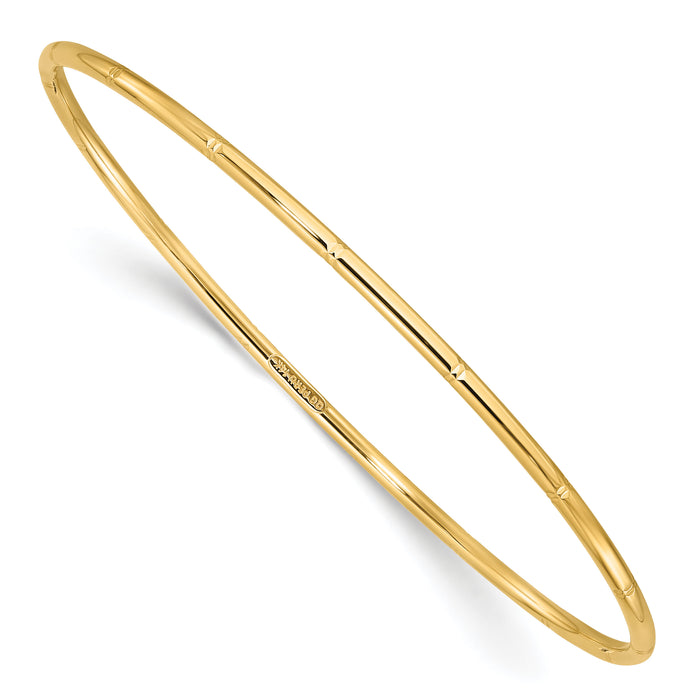 14k 2.00mm D/C Polished Slip On Bangle-DB736