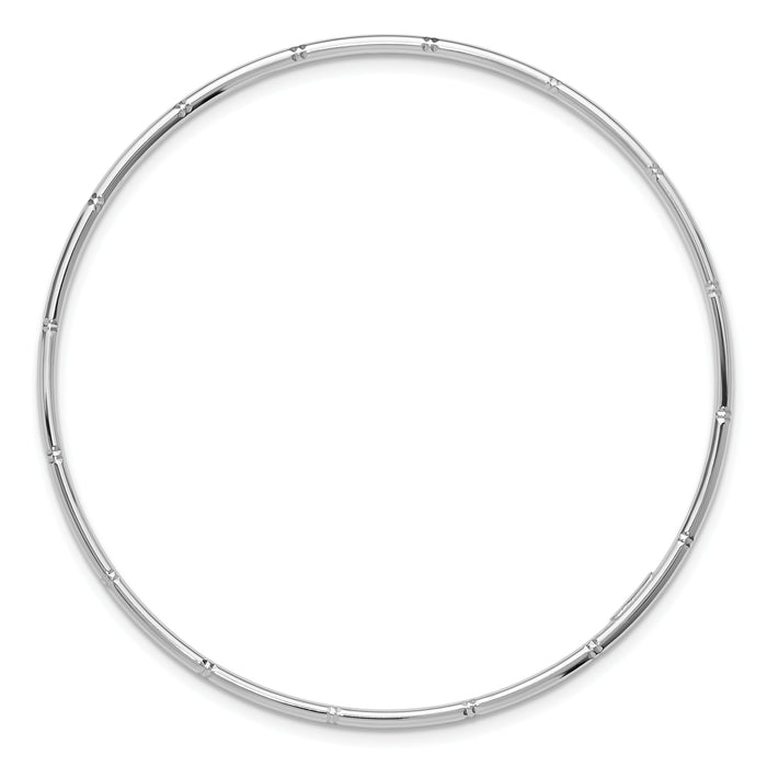 14k White Gold 2.00mm D/C Polished Slip On Bangle-DB736W