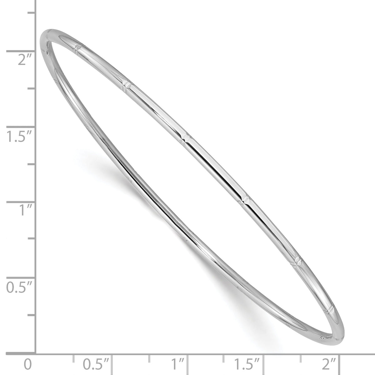 14k White Gold 2.00mm D/C Polished Slip On Bangle-DB736W