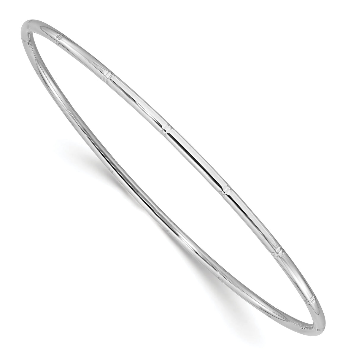 14k White Gold 2.00mm D/C Polished Slip On Bangle-DB736W