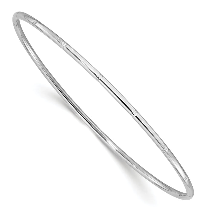 14k White Gold 2.00mm D/C Polished Slip On Bangle-DB736W