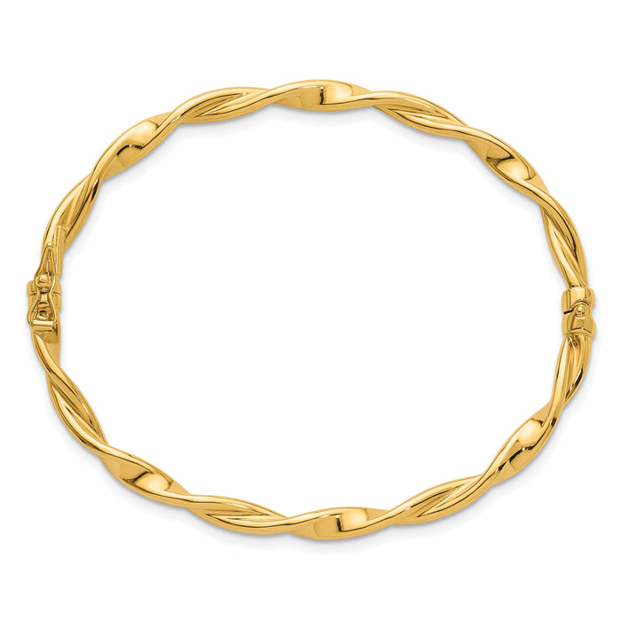 14k Polished Twist Bangle-DB744