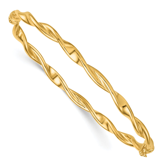 14k Polished Twist Bangle-DB744