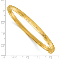 14k Polished and Diamond-cut Hinged Bangle-DB748