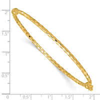 14k Polished Textured Hinged Bangle Bracelet-DB756