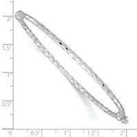 14k White Gold Textured Hinged Bangle Bracelet-DB756W
