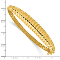 14K Polished and Textured Graduated Hinged Bangle-DB758
