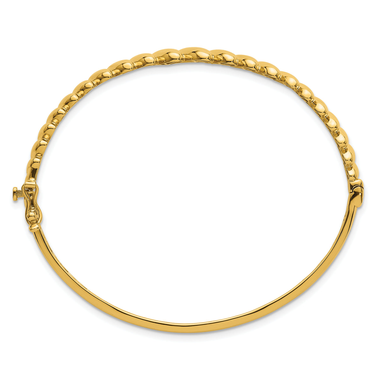 14k Polished Graduated Oval Fancy Hinged Bangle-DB759