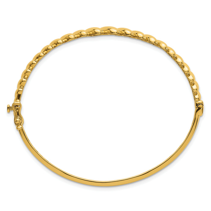 14k Polished Graduated Oval Fancy Hinged Bangle-DB759