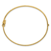 14k Polished Diamond-cut Textured Hinged 5.25mm Bangle Bracelet-DB760